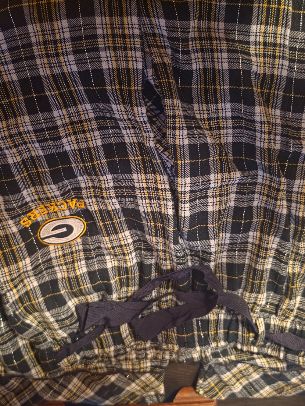 NFL Green Bay Packers Plaid Flannel Pajama Pants in Navy, Yellow, White